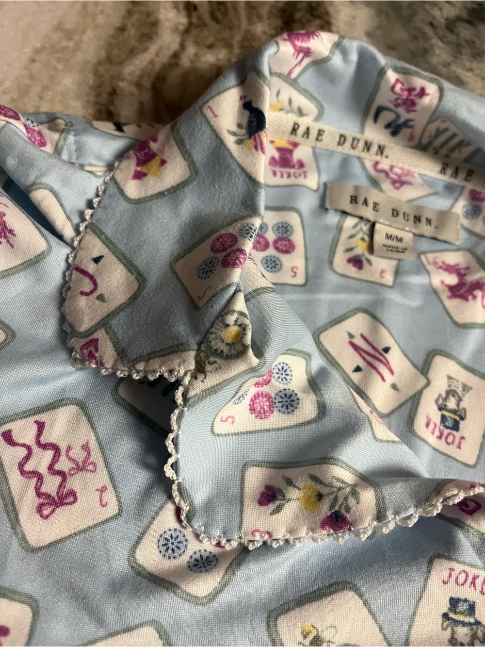 NWT Rae Dunn Mahjong Tile Pajama Set